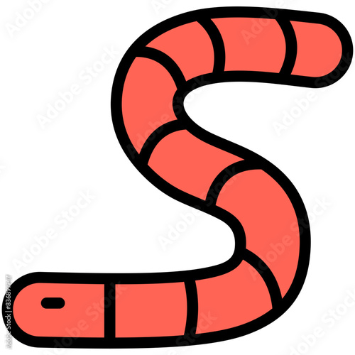 worm filled line icon