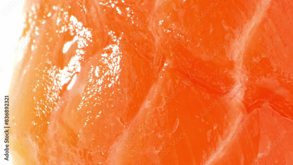 A mesmerizing close-up unveils the artistry behind sliced salmon: its luscious orange flesh adorned with delicate, snowy veins. Every cut is a testament to its premium quality and freshness.
A mesmerizing close-up unveils the artistry behind sliced salmon: its luscious orange flesh adorned with delicate, snowy veins. Every cut is a testament to its premium quality and freshness.