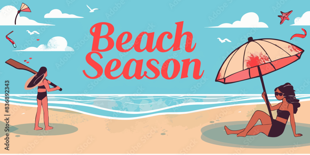 Summer beach season with copy space Summer beach season with copy space
