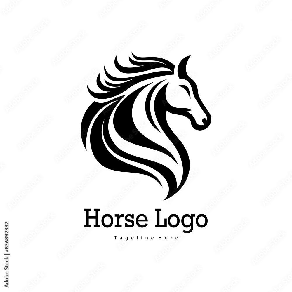 Fototapeta premium Horse Head Logo Design with Charming Side View Style