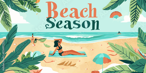 summer beach background as holiday poster