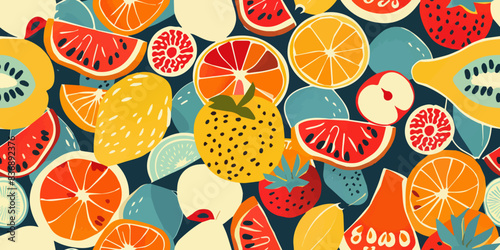 seamless abstract juicy fruit design
