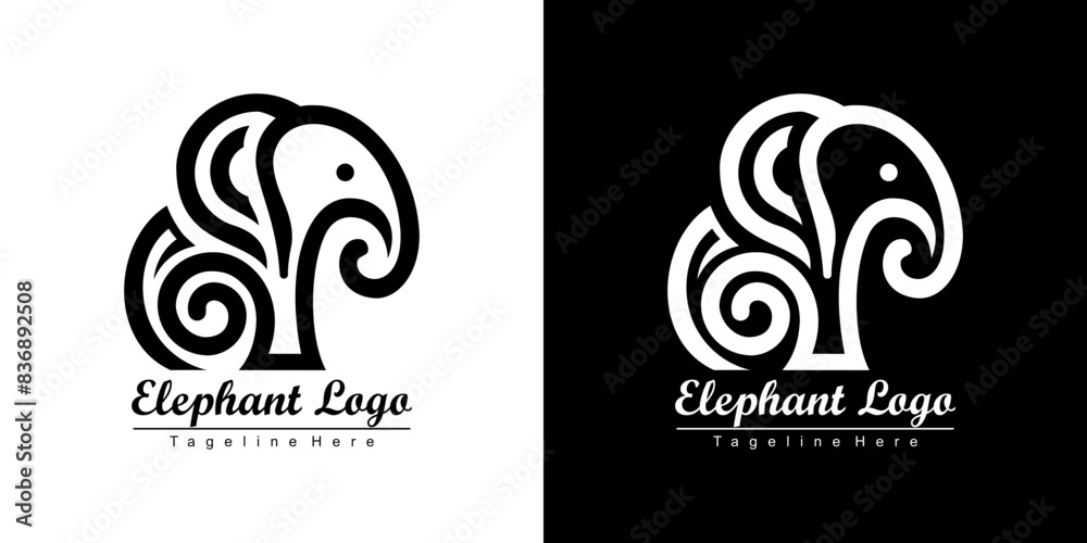 Fototapeta premium elephant logo design with a minimalist and iconic shape