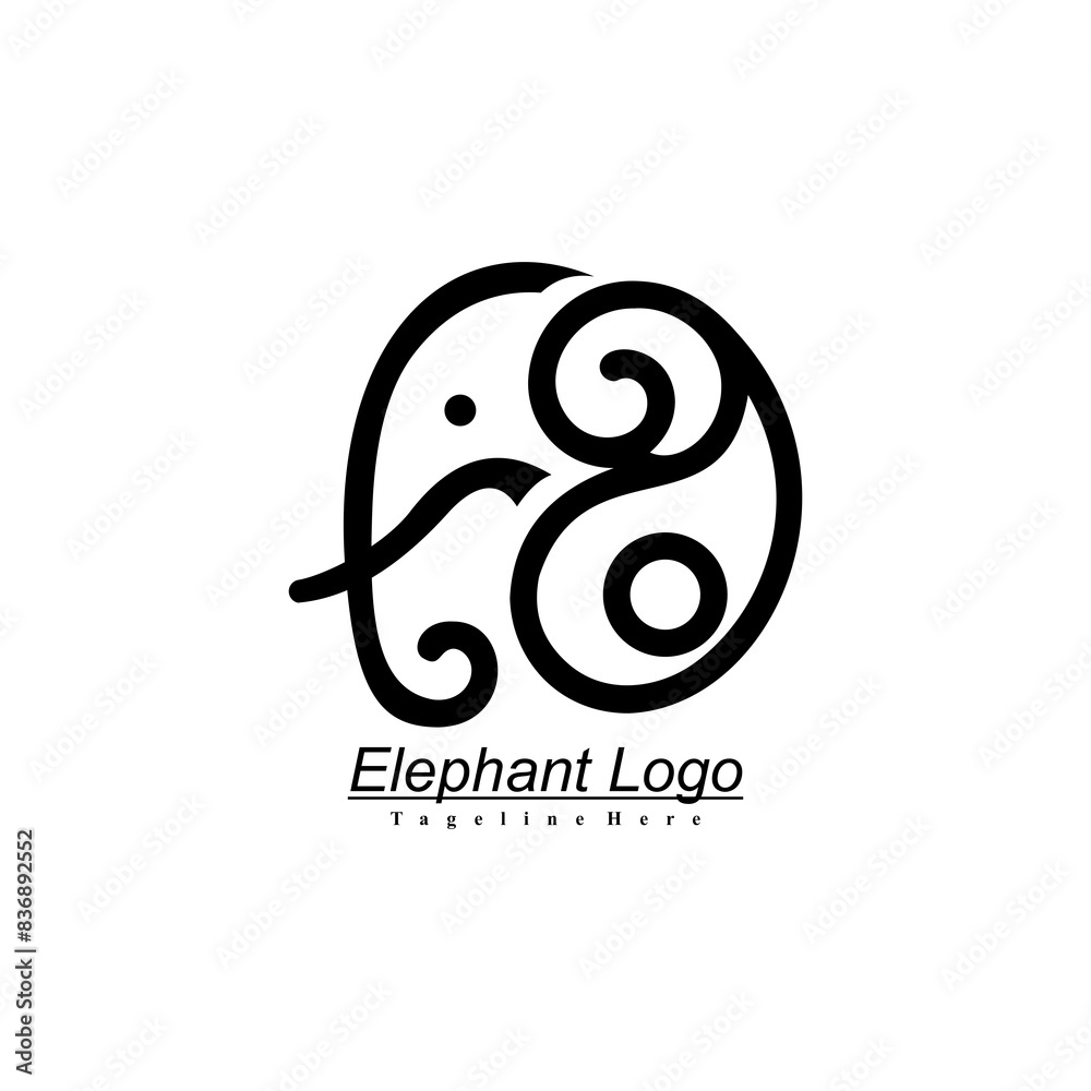 Obraz premium elephant logo design with a simple icon style