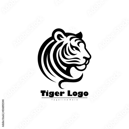 Tiger Head Logo Design with Elegant Characters