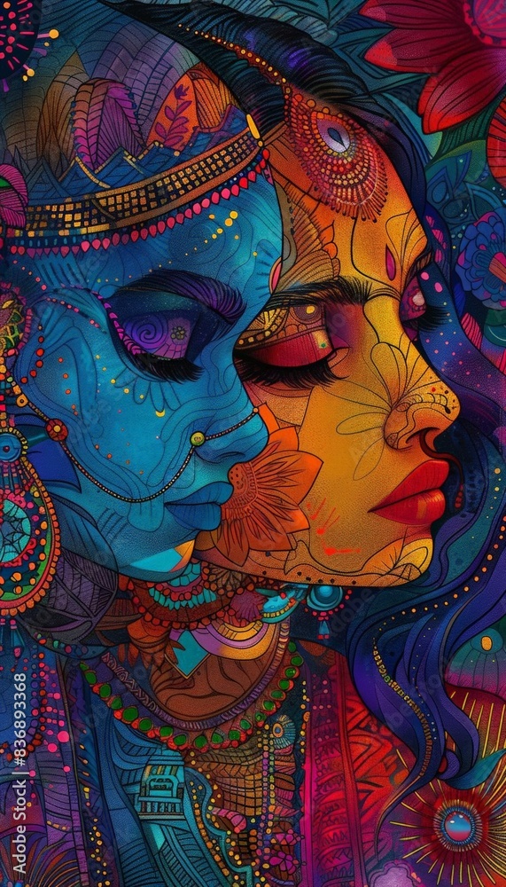 Indian unity, whimsical fauvism, neon highlights, sketch, representing diversity and harmony in dynamic forms Indian unity, whimsical fauvism, neon highlights, sketch, representing diversity and harmony in dynamic forms