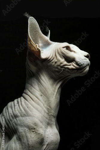 Close-up of a cat on a black background