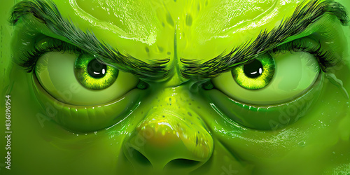 Disgust (Green): A curled lip or raised eyebrow indicating revulsion or disdain. photo