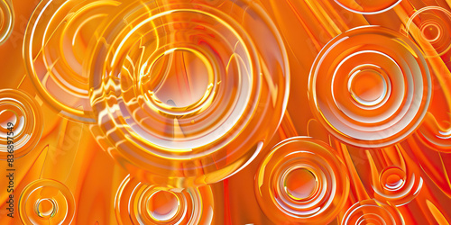 Enthusiasm (Bright Orange): A series of expanding circles symbolizing excitement or eagerness photo