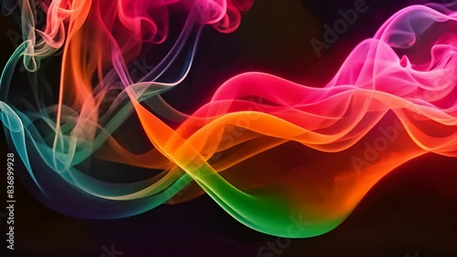 抽象的でカラフルな煙. Abstract and Colorful Smoke. AI generated.