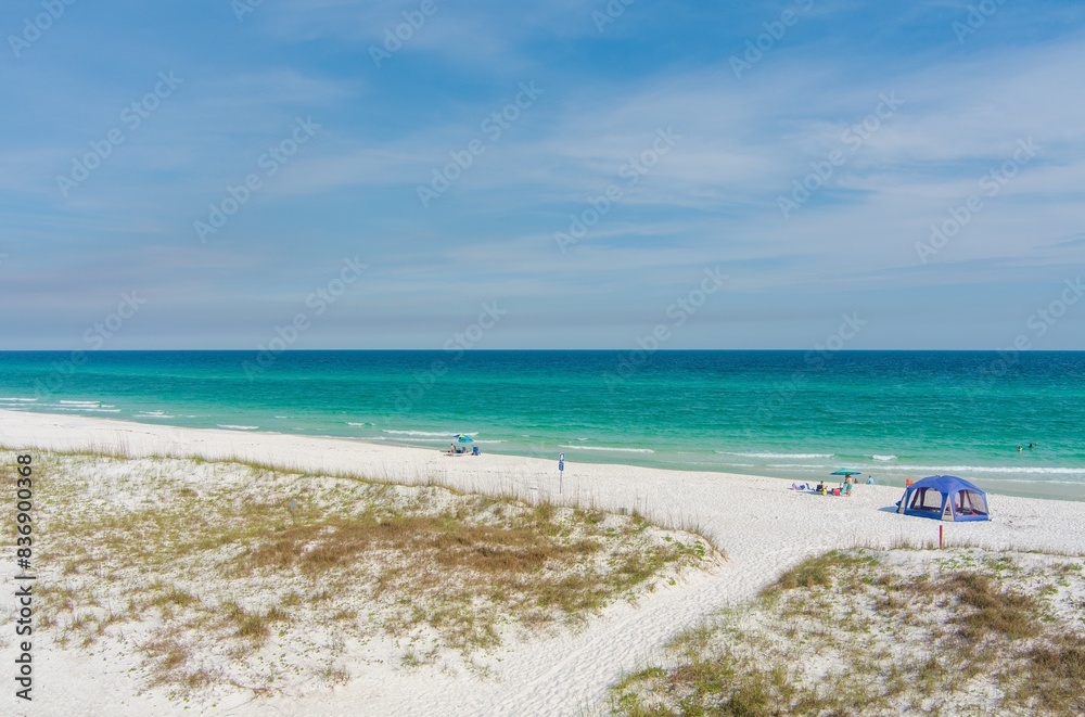 Aerial view of Dog Beach in Pensacola, Florida