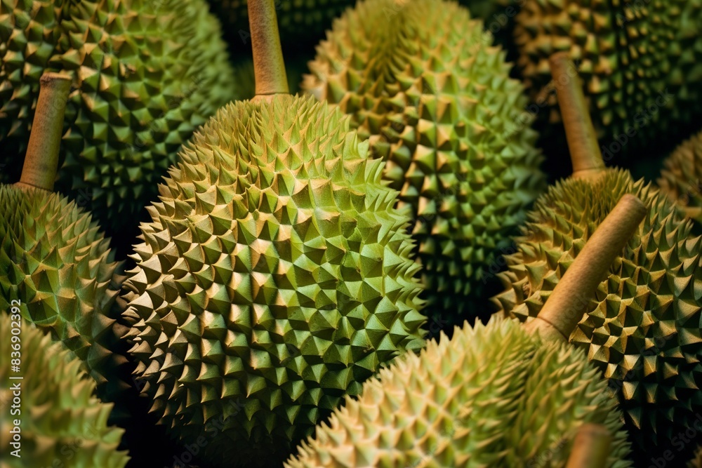 close up of durian, generative ai close up of durian, generative ai