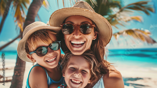 Wallpaper Mural Happy family on a tropical vacation Torontodigital.ca