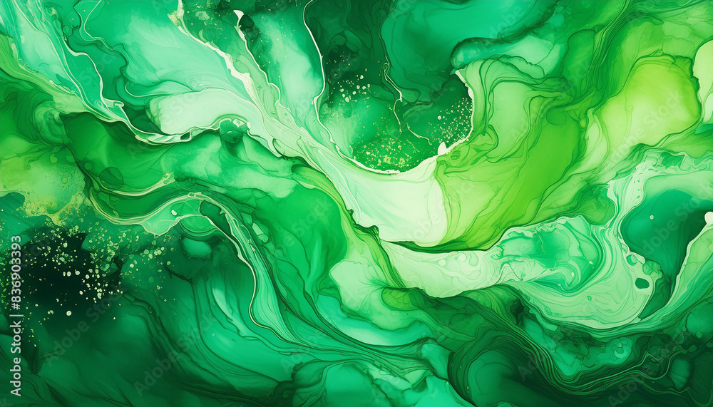 Watercolor abstract painting. Fluid art. Stains in water. Acid green colors. Modern hand drawn design Watercolor abstract painting. Fluid art. Stains in water. Acid green colors. Modern hand drawn design