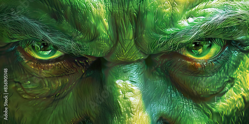 Contempt (Green): A raised eyebrow or slight sneer, indicating disdain or scorn
