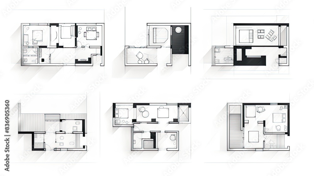 Sketch of a house painted with pencil on paper, architectural design. Sketch of a house painted with pencil on paper, architectural design.