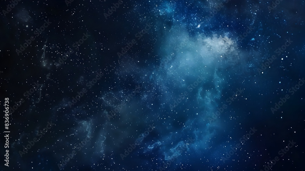 Mesmerizing Starry Night Sky with Milky Way Galaxy in Deep Blue Backdrop