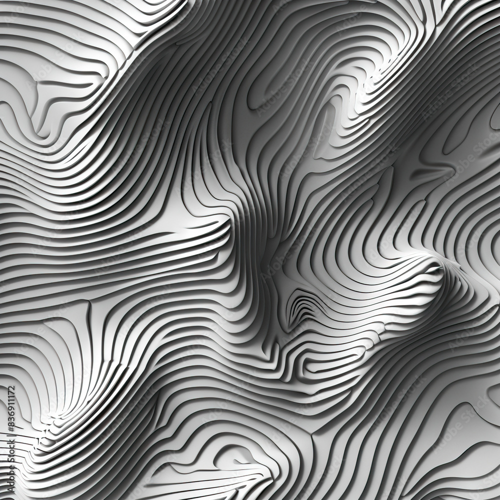 Fototapeta premium Discomfort (Gray): A wavy line indicating unease or physical discomfort