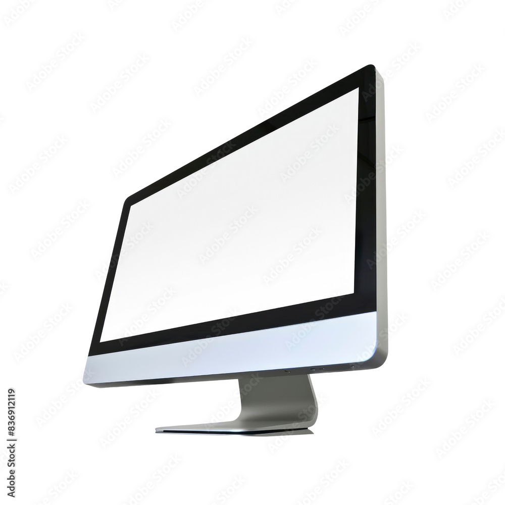 A Blank Computer Monitor Awaits Inspiration, A Canvas For Creativity Against The Blank Canvas A Blank Computer Monitor Awaits Inspiration, A Canvas For Creativity Against The Blank Canvas