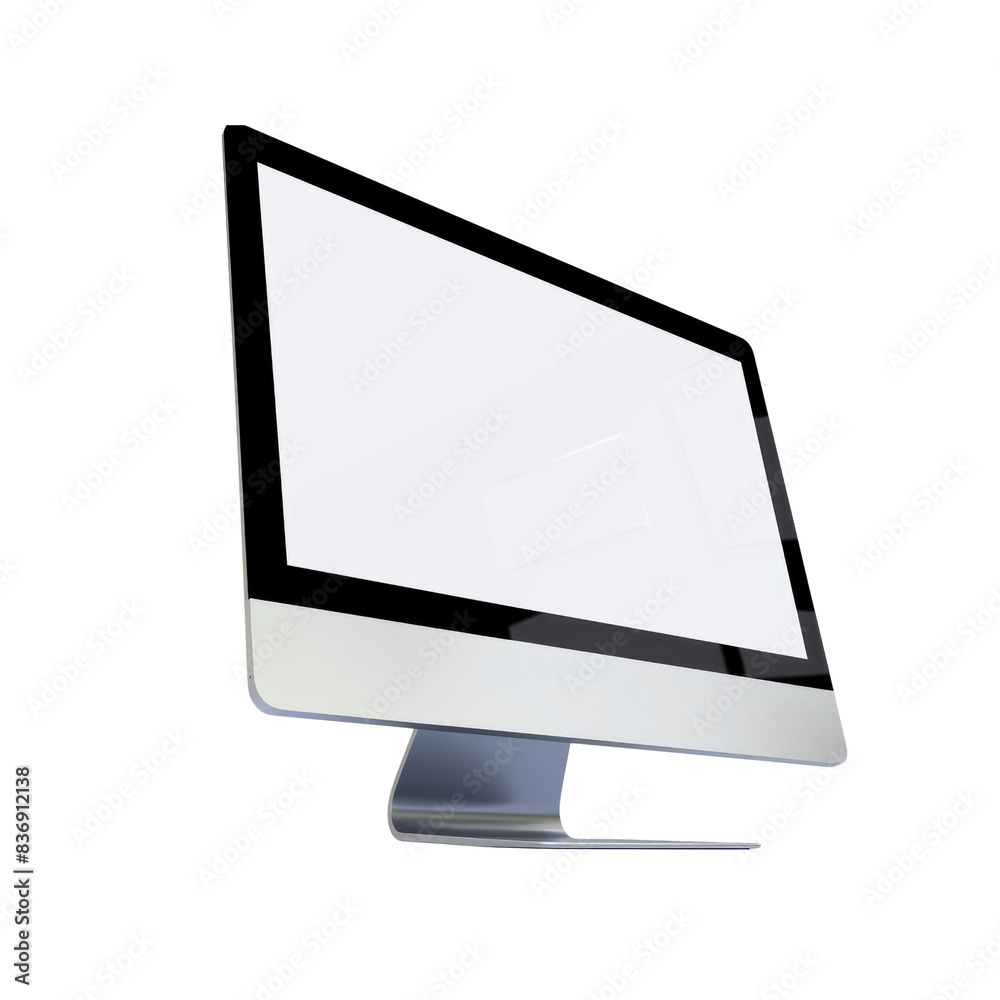 A Blank Computer Monitor Awaits Inspiration, A Canvas For Creativity Against The Blank Canvas A Blank Computer Monitor Awaits Inspiration, A Canvas For Creativity Against The Blank Canvas