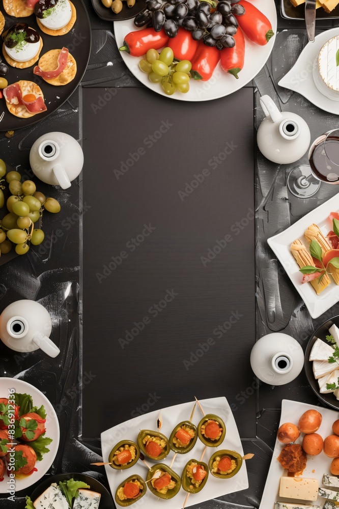 Stylish minimalist design for a tapas bar menu with a tempting array of ...