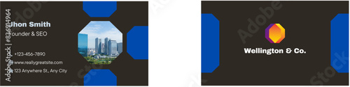 Blue Black Modern Business Card