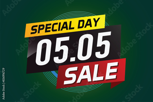 5.5 Special day sale word concept vector illustration with ribbon and 3d style for use landing page, template, ui, web, mobile app, poster, banner, flyer, background, gift card, coupon

