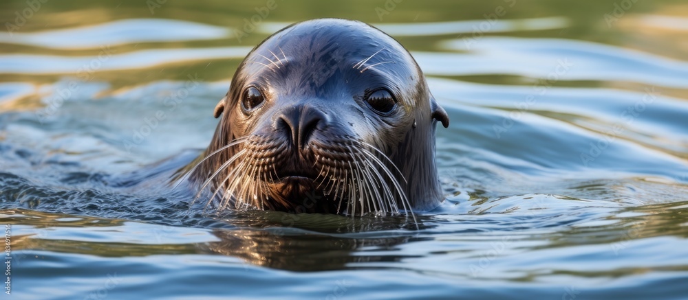 Fototapeta premium Hind-flippers of sea lion. Pinnipeds have two pairs of flippers on the front and back, the fore-flippers and hind-flippers. Close up of seal flippers.