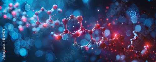 Molecular Structure In Blue And Red Light