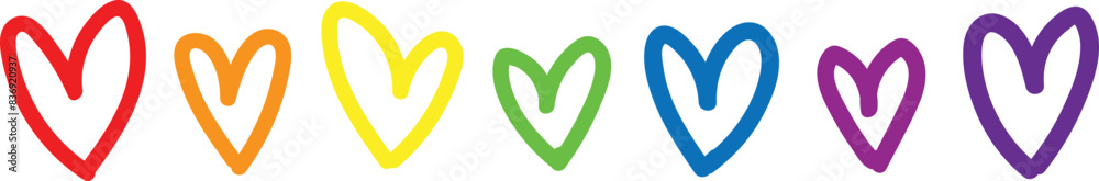 © Tinkerbell - Rainbow colorful hearts doodle border © Tinkerbell - Rainbow colorful hearts doodle border