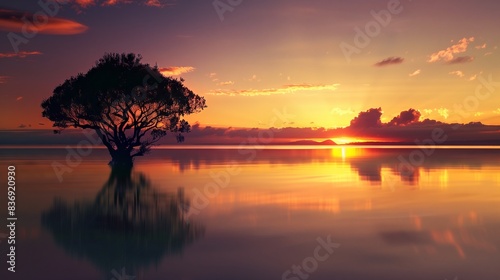 Sunset  Tree  Water