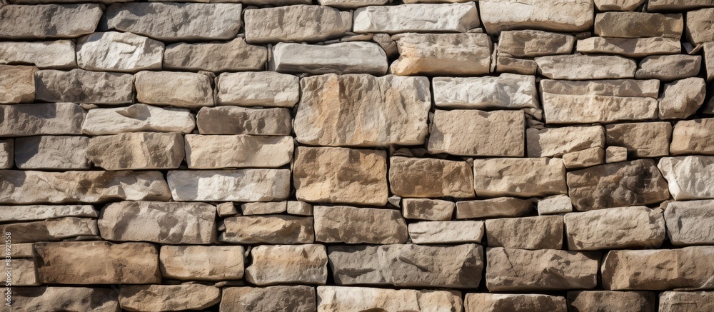 Stone wall serves as the backdrop for a copy space image.