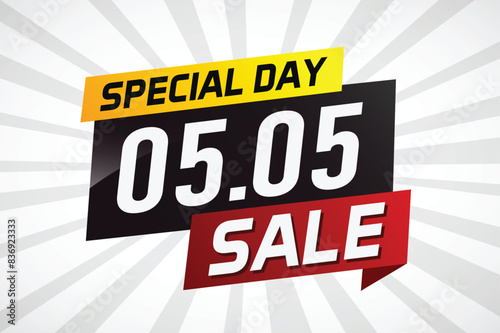 5.5 Special day sale word concept vector illustration with ribbon and 3d style for use landing page, template, ui, web, mobile app, poster, banner, flyer, background, gift card, coupon

