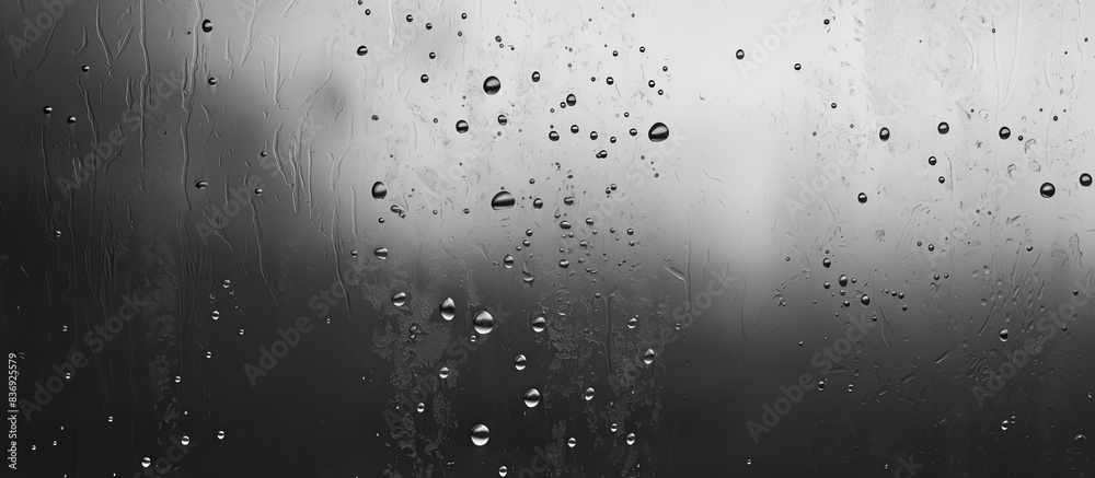 Black and white background of the condensate flowing water on the window glass. Collecting and streaming down. High air strong humidity, large drops drip. Black and white background of the condensate flowing water on the window glass. Collecting and streaming down. High air strong humidity, large drops drip.