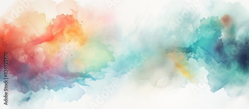 Abstract watercolor texture background with hand-painted elements and copy space image.
