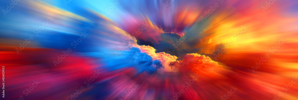 A surreal landscape of colorful clouds and vibrant colors swirling in the sky, creating an otherworldly atmosphere. A surreal landscape of colorful clouds and vibrant colors swirling in the sky, creating an otherworldly atmosphere.