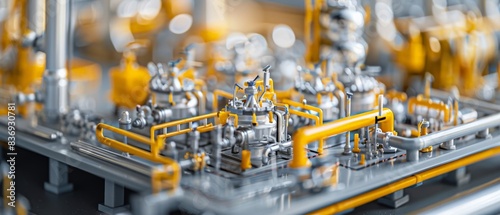 A close-up view of a natural gas processing plant section, showcasing the exquisite components and intricate details that make the production and export process in the factory industry truly outstand © Sittipol 