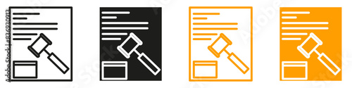 Court decision icon illustrating legal verdicts and judicial decisions, perfect for law firms, courtrooms, and legal documentation