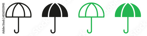 Umbrella icon depicting rain protection and weather preparedness, perfect for weather forecasts, outdoor gear, and travel accessories