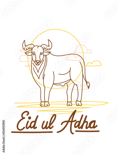 vector illustration. Muslim holiday Eid al-Adha. the sacrifice a ram or white and black sheep. graphic design decoration kurban bayrami. month lamb and a lamp.Translation from Arabic: Eid al-Adha
