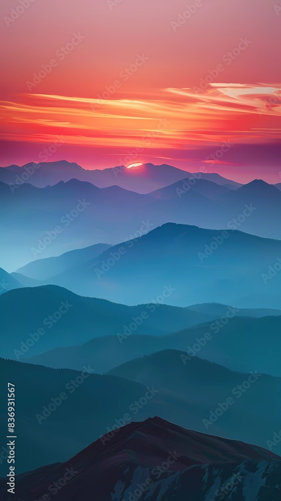 Fototapeta premium sunset in mountains