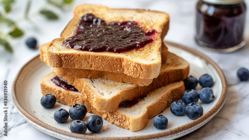 toast bread with blueberries and blueberry jam toast bread with blueberries and blueberry jam