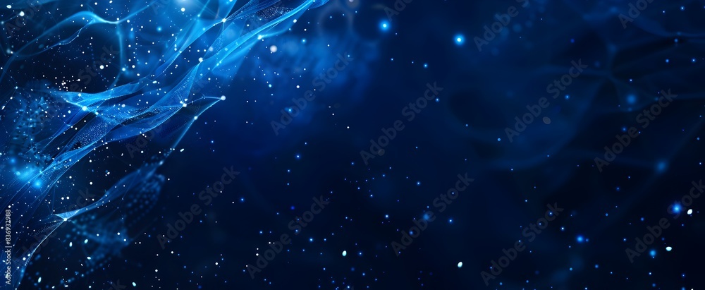 Abstract blue background with digital lines and dots connecting in the ...