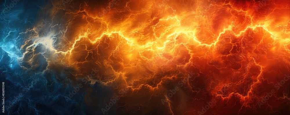 Obraz premium Abstract clash of fiery warmth and icy cool