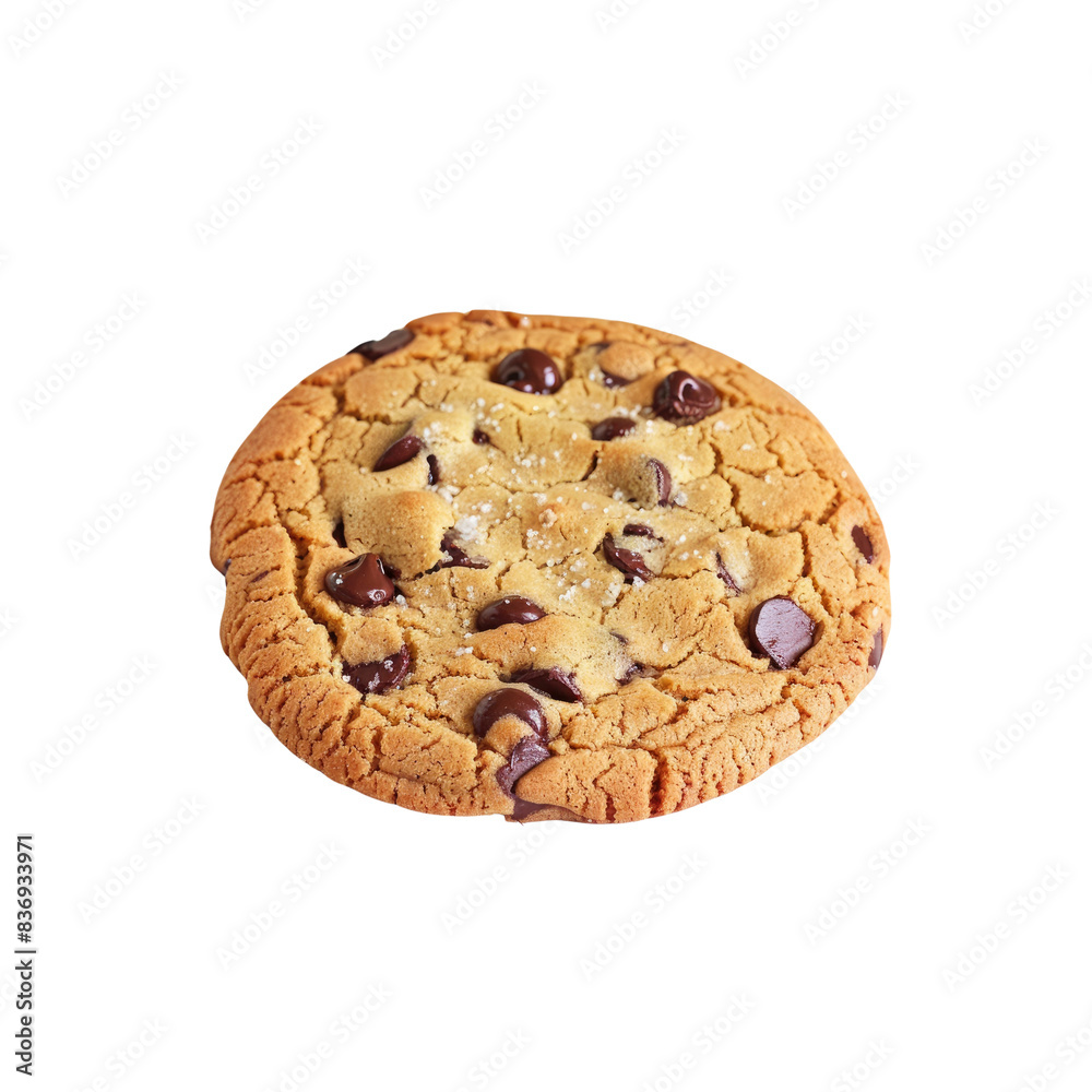 A Homemade Chocolate Chip Cookie, Its Aroma A Sweet Invitation Against The Pristine White Tableau A Homemade Chocolate Chip Cookie, Its Aroma A Sweet Invitation Against The Pristine White Tableau