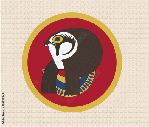 Ancient Egyptian Horus as a falcon - Illustration vector