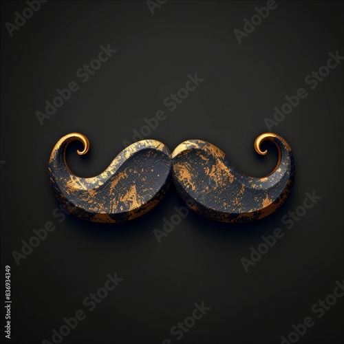 Father mustache on black background