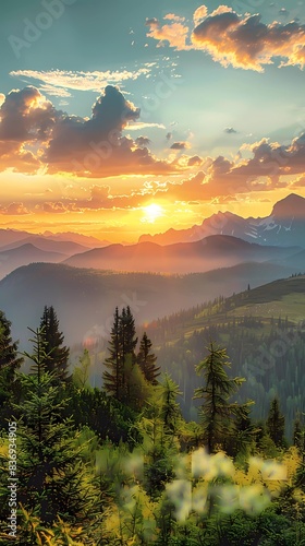 sunset over the mountains