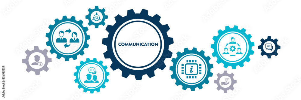 Communication banner web icon for business, sender, encoding, channel, decoding, receiver and feedback. Minimal vector infographic. Communication banner web icon for business, sender, encoding, channel, decoding, receiver and feedback. Minimal vector infographic.