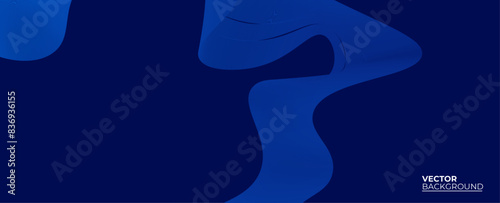 Smooth flow of wavy shape with gradient vector abstract background, dark blue design curve line energy motion, relaxing music sound or technology. banner, cover, poster, flyer, card.
